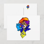 Winking Clown met marmer Briefkaart (Voorkant / Achterkant)