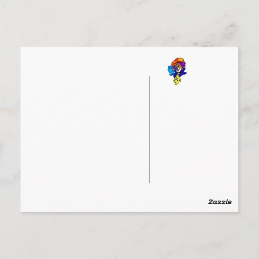 Winking Clown met marmer Briefkaart (Achterkant)