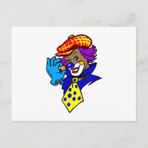 Winking Clown met marmer Briefkaart