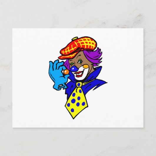 Winking Clown met marmer Briefkaart (Voorkant)