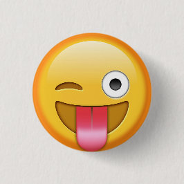 Winking emoji badge ronde button 3,2 cm