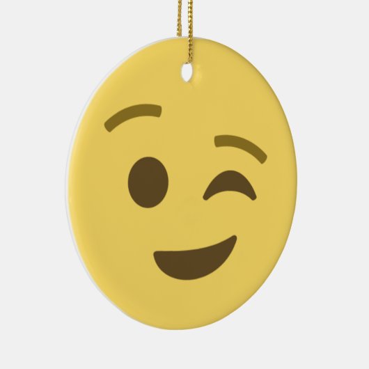 Winking Emoji Keramisch Ornament (Rechts)