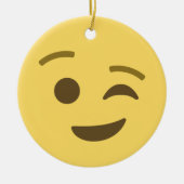 Winking Emoji Keramisch Ornament (Voorkant)