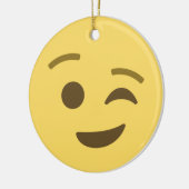 Winking Emoji Keramisch Ornament (Links)