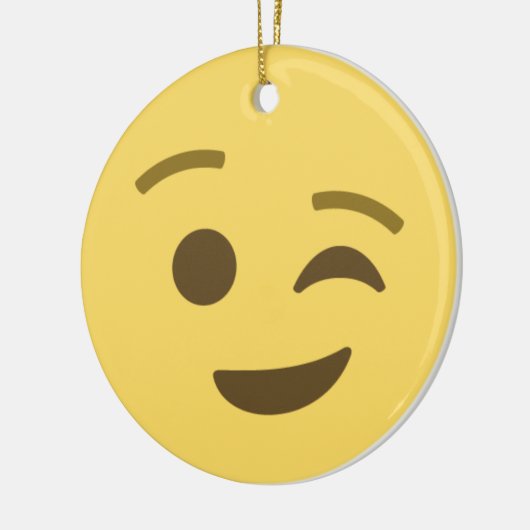 Winking Emoji Keramisch Ornament (Links)