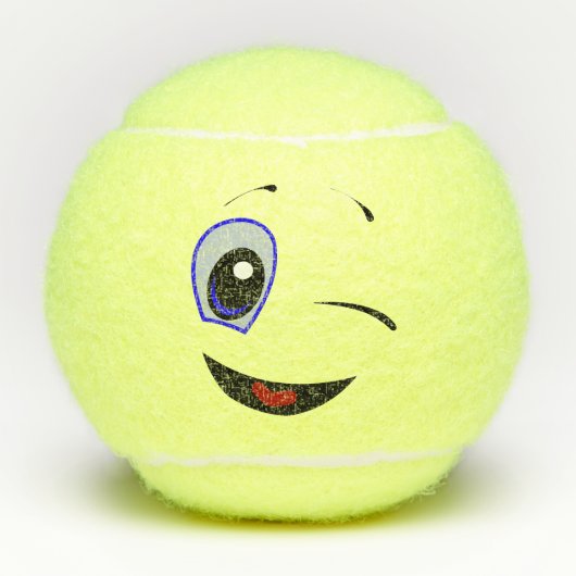 Winking Emoji Tennisballen (Voorkant)