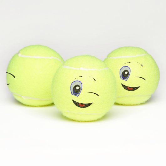 Winking Emoji Tennisballen (Multi)