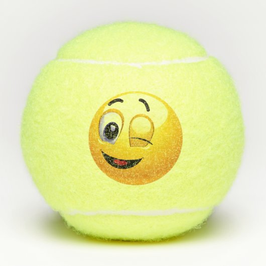 Winking Emoji Tennisballen (Voorkant)