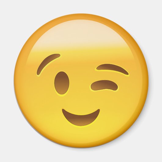 Winking Face Emoij Magneet (Voorkant)