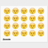 Winking Face Emoij Ronde Sticker (Vel)
