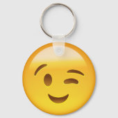 Winking Face Emoij Sleutelhanger (Voorkant)