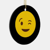 Winking Face Emoji TShirt Keramisch Ornament (Rechts)