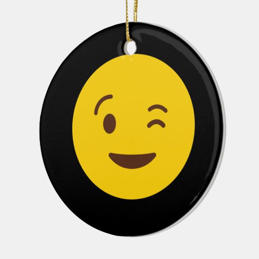 Winking Face Emoji TShirt Keramisch Ornament (Links)