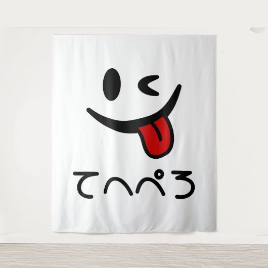 Winking Face Tongue Out てへぺろ Tehepero | Oops Wandkleed (Voorkant)