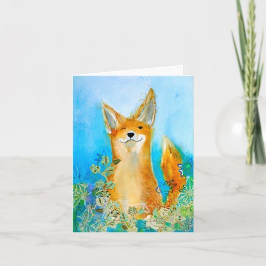 Winking Fox BLANK Wenskaart Bedankkaart (Voorkant)