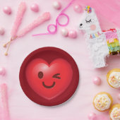 WInking Heart Emoji Papieren Bordje (Feest)