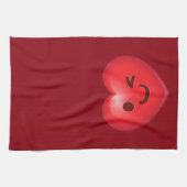 WInking Heart Emoji Theedoek (Horizontaal)