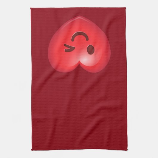 WInking Heart Emoji Theedoek (Verticaal)