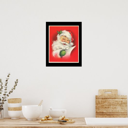 Winking Jolly Santa Claus - Poster (Keuken)