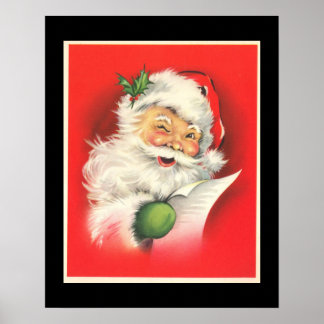  Winking Jolly Santa Claus - Poster