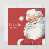 Winking Jolly Santa Claus, Vintage Kerstmis Kaart (Voorkant)