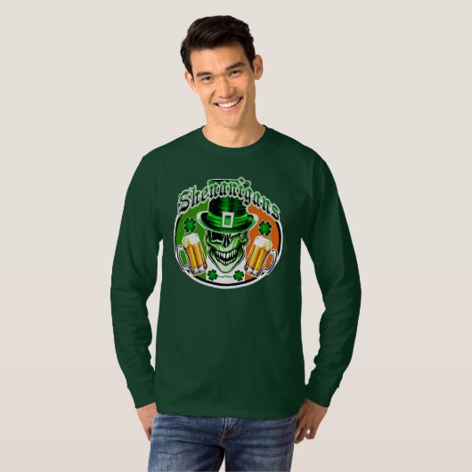 Winking Leprechaun Skull: Shenanigans 2 T-shirt (Voorkant volledig)