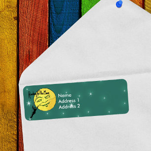 Winking Moon Man Ladder Reach for Moon Etiket