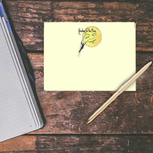 Winking Moon Man Ladder Reach for Moon Post-it® Notes