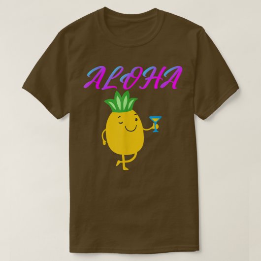 winking pineapple funny Aloha Hawaii Pineapple sum T-shirt (Design voorkant)