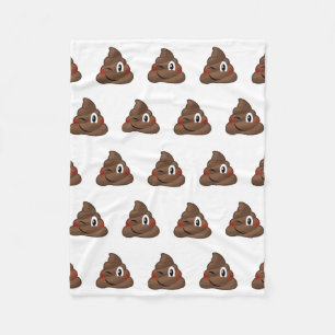 Winking Poop Emoji Fleece Deken