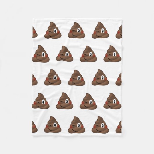 Winking Poop Emoji Fleece Deken (Voorkant)