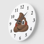 Winking Poop Emoji Grote Klok (Hoek)