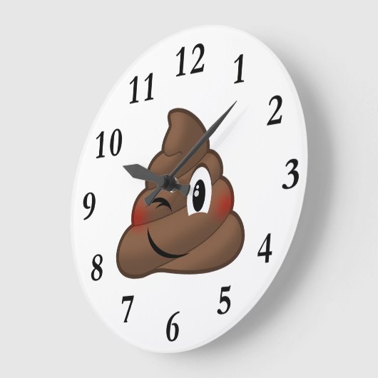 Winking Poop Emoji Grote Klok (Hoek)