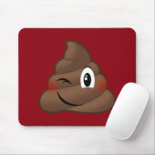 Winking Poop Emoji Muismat (Met muis)