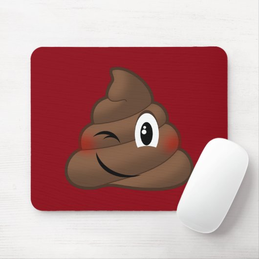 Winking Poop Emoji Muismat (Met muis)