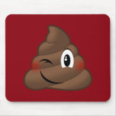 Winking Poop Emoji Muismat (Voorkant)