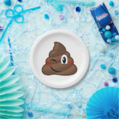 Winking Poop Emoji Papieren Bordje (Feest)
