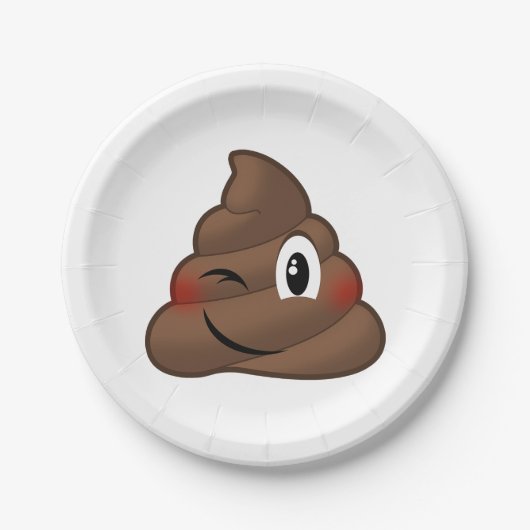 Winking Poop Emoji Papieren Bordje (Voorkant)