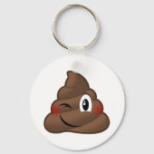 Winking Poop Emoji Sleutelhanger (Voorkant)