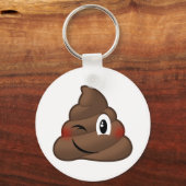 Winking Poop Emoji Sleutelhanger (Voorkant)
