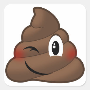 Winking Poop Emoji Vierkante Sticker