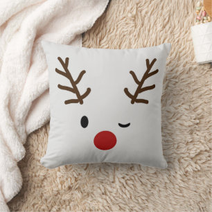 Winking Rendier Plaid Kerstmis Kussen
