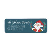 Winking Santa Blue Vakantie retour adres labels (Voorkant)