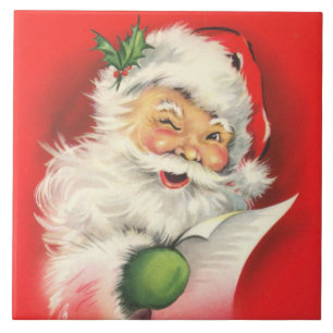 Winking Santa Claus Tegeltje