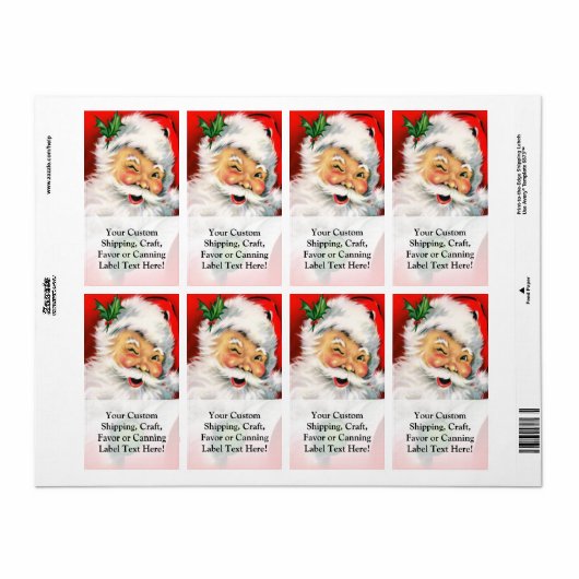 Winking Santa Etiket (Full Sheet)