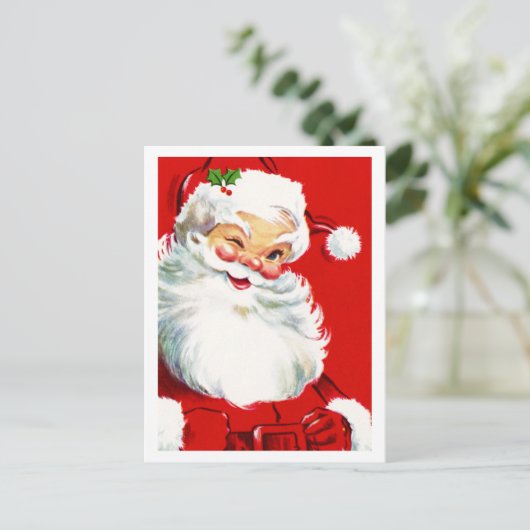 Winking Santa Feestdagenkaart (Staand voorkant)