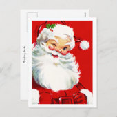 Winking Santa Feestdagenkaart (Voorkant / Achterkant)