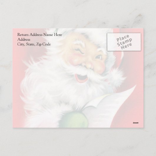 Winking Santa Feestdagenkaart (Achterkant)