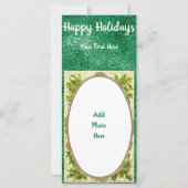  Winking Santa on Green Flat Kaart. (Achterkant)