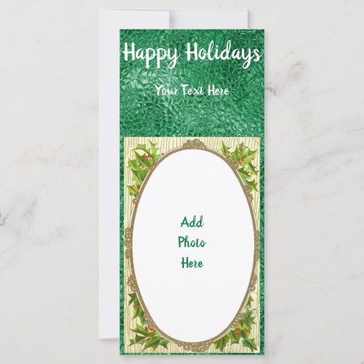  Winking Santa on Green Flat Kaart. (Achterkant)